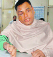 Punjabi singer Subhash Sharma, aka Babbu Chandigarhia, at the Civil Hospital in Mohali on Tuesday. A Tribune photograph 