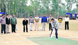 General Manager of the Opto Electronic factory S Asthana inaugurates the All-India Inter-Zonal Ordnance Factories Cricket Tournament in Dehradun on Tuesday. 