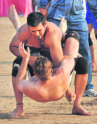India, England match in progress.