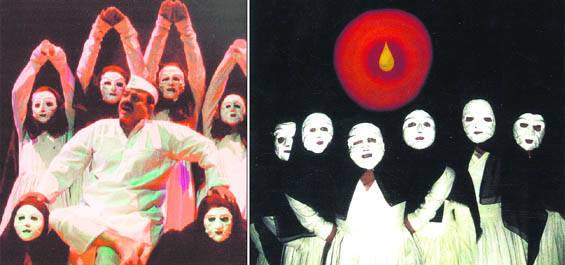 Artistes stage a play, Yamlila, during the National Theatre Festival at Punjab Natshala in Amritsar on Wednesday.