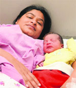 Reetu Arora with her baby born on 12.12.12 in Sector 20.