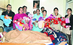 Nine children, including three twins, born on 12/12/12 at a private hospital in Jalandhar on Wednesday. Tribune photo: Malkiat Singh