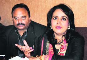 Playback singer Chandrakala Singh during a press conference in Amritsar on Thursday