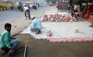 Laying of interlocking tiles in the city has been put on hold in the city. 