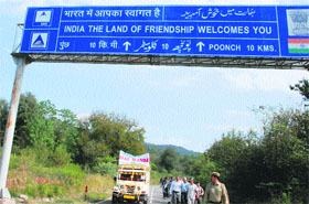 A truck carrying merchandise to the other side of the LoC via Chakan-da-Bagh in Poonch.