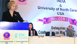 Participants on the first day of the two-day international conference on Marketing in Emerging Economies in Amritsar on Saturday. photo: Sameer Sehgal