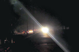 Streetlights on the road separating Sectors 27 and 28 have been non-functional for a long time.