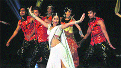 Bollywood actor Katrina Kaif wowed the crowd with her scintillating performance at Guru Nanak Stadium in Ludhiana on Saturday. Tribune Photo: Himanshu Mahajan