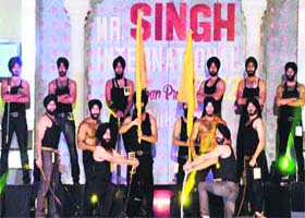 Participants during the grand finale of Mr Singh International in Amritsar on Sunday