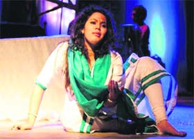 A scene from Draupadi at Punjab Natshala in Amritsar on Sunday