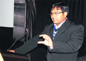 A speaker at the conference in Amritsar on Sunday