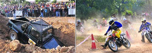 Participants during the OYA Thunderbolt Autocross and Motocross Championship held at Phase VIII in Mohali on Sunday.