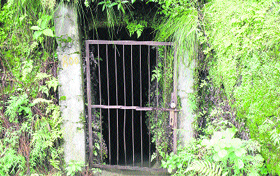 A khatri, which is a traditional method for rainwater harvesting, in neglect at Khoodian village near Jwalamukhi area of Kangra district.