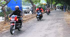 While a separate lane for two- wheelers from Zirakpur to Hallo Majra lights, but a few take it.