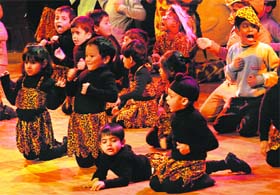Students of The British School present a cultural programme during the annual function at Tagore Theatre, Sector 18, Chandigarh, on Monday