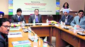 Dr VK Bahuguna, Directior General of the ICFRE, chairs a training programme on climate change at the Forest Research Institute in Dehradun on Monday.