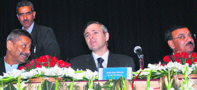 Chief Minister Omar Abdullah at the inauguration of the health camp in Jammu 