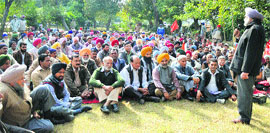 Activists of Left parties hold a protest rally in Ludhiana on Monday.