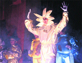 Students of Saint Francis School perform a dance during the schools annual function in Amritsar on Tuesday. 
