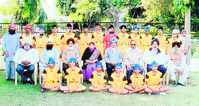 Visually challenged students of Central Khalsa Orphanage with their prizes in Amritsar on Tuesday.