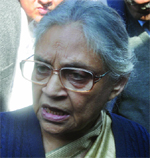 Delhi Chief Minister Sheila Dikshit speaks to the media on the student gangrape case at her residence in New Delhi on Tuesday. Tribune photo: Manas Ranjan Bhui