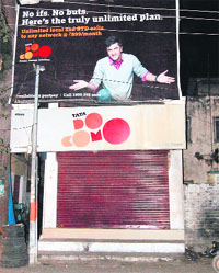 A closed outlet of Tata Teleservices Ltd in Jammu