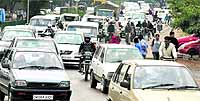 Traffic at the Kala Gram light point