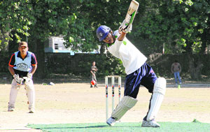 A batsman in action during a match in the late Bankelal Shah Memorial Cricket Tournament in Dehradun on Wednesday.