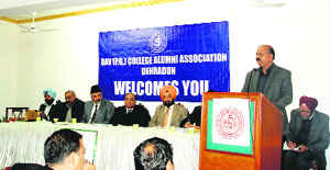 Speakers at a seminar on minority rights organised by DAV Postgraduate College Alumni Association in Dehradun on Tuesday.