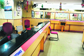 A PSU bank wears a deserted look in Amritsar.