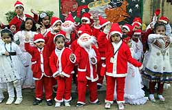 With the nip in the air, the Yuletide spirit has also set in and city schools have started celebrating Christmas. Students dressed as Santa Claus participated in a function organised bythe junior wing of the DPS in Bathinda on Thursday