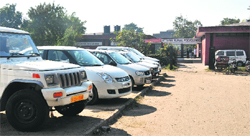 Vehicles parked on the premises of the Attawa polyclinic, Chandigarh. Tribune photo: Pradeep Tewari