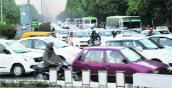 Vehicles are often caught in a traffic jam at Matka Chowk due to heavy inflow of traffic.