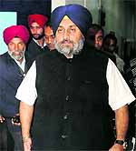 Deputy CM Sukhbir Badal on way to the Assembly hall