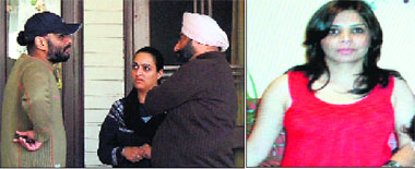 Relatives express their condolences to the husband of Dr Ritu Mankatala, Ravinder Singh (left), in Amritsar on Friday; and (right) Dr Ritu. 