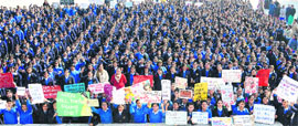 Students of Sacred Heart School, Sector 26, seek justice for the Delhi gang rape victim in Chandigarh on Friday. 