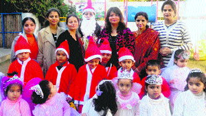 Students of Mothers Pride & Joy Pre-School celebrating Christmas in Jammu. 