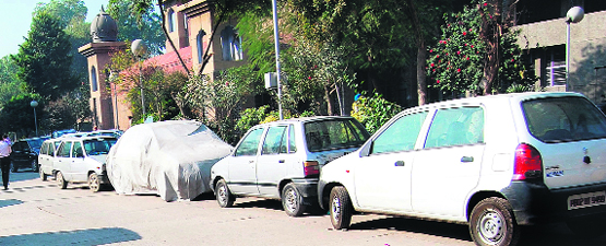 Residents, living near the Civil Hospital, also park their vehicles on the hospital premises. photo: sameer sehgal 