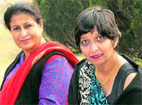 Principal of St John's High School Kavita Das (right) and senior school coordinator H Likhari during a press conference in Chandigarh on Saturday