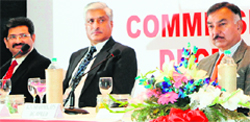 Director-General of Punjab Police Sumedh Singh Saini (left) and Director-General, Bureau of Police Research and Development KN Sharma at the first All-India Conference of Commissioners of Police in Amritsar on Saturday. A Tribune photograph
