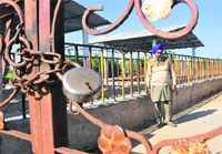 A locked dairy farm at Kheri village in Morinda. Tribune photo: Vicky Gharu