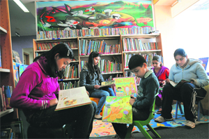 Children read avidly at the British Library in Chandigarh.
