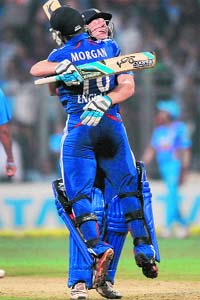 Skipper Eoin Morgan sealed the match in England's favour with a six off the last ball