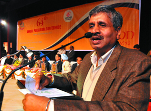 Chief Parliamentary Secretary Sarup Chand Singla addresses the gathering at the IMA Punjab state annual conference PIMACON 2012 organised at the Adesh University on Sunday.