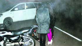 Girls stand alone in the parking lot of a discotheque in Sector 26 at 2.10 am on Sunday