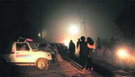 Non-functional streetlights outside another discotheque in the area