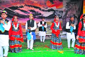 Students perform a dance at a founders day function of Saigrace Academy International in Dehradun on Sunday