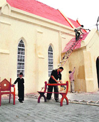 A church is being decked up for Christmas celebrations in Rohtak. 