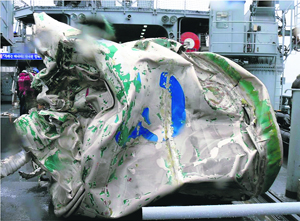 The debris from North Koreas rocket launch on December 12 on a South Korean Navy vessel in the Yellow Sea.