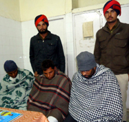 The accused in police custody in Gidderbaha.